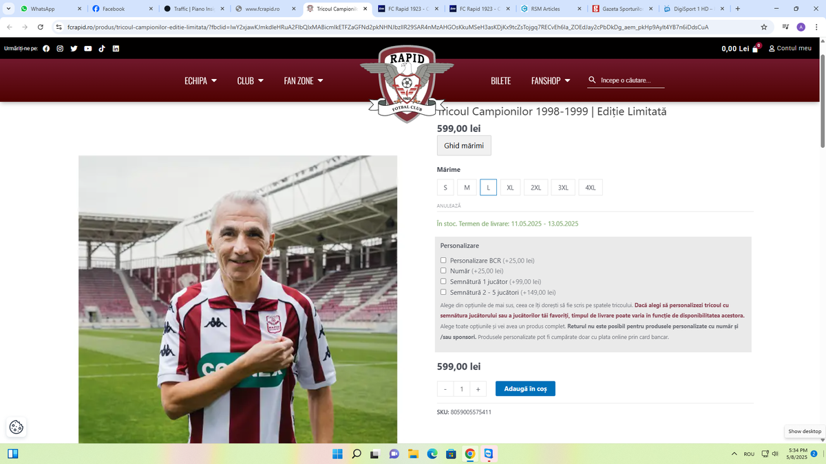 Tricoul lansat de Rapid în ediție limitată. Adrian Iecnsi protagonist