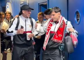 A dat drumul la sărbătoare » Cu boxa pe umăr, Andrei Rațiu a fost în mijlocul petrecerii după calificarea în finala Conference League