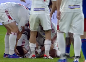 „Comoție cerebrală și hematom la ochi” » Ultimele vești în cazul lui Cosmin Matei, după accidentarea teribilă din Steaua - Sepsi