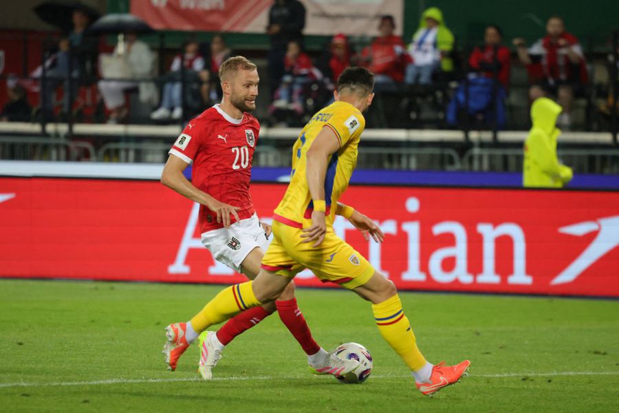 Laimer, numărul 20 pe tricou, a jucat formidabil aseară / foto: Ionuț Iordache (GSP.ro) Un austriac cât toată România la un loc » Unde ne-a surclasat Austria + Revelația lui Mircea Lucescu
