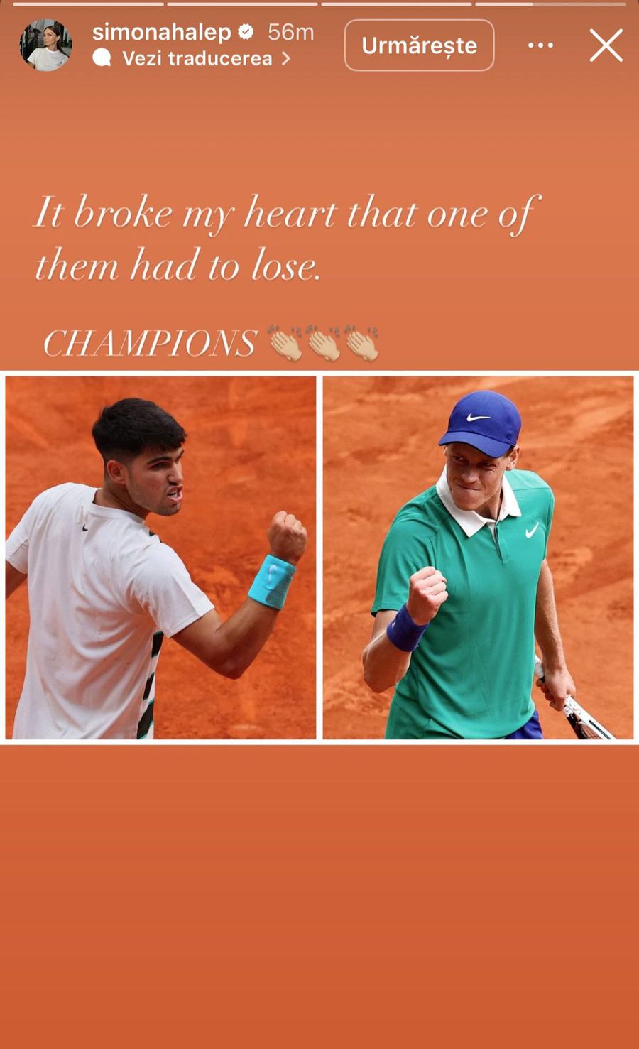 „Mi-a frânt inima” » Simona Halep a văzut finala Roland Garros și a reacționat