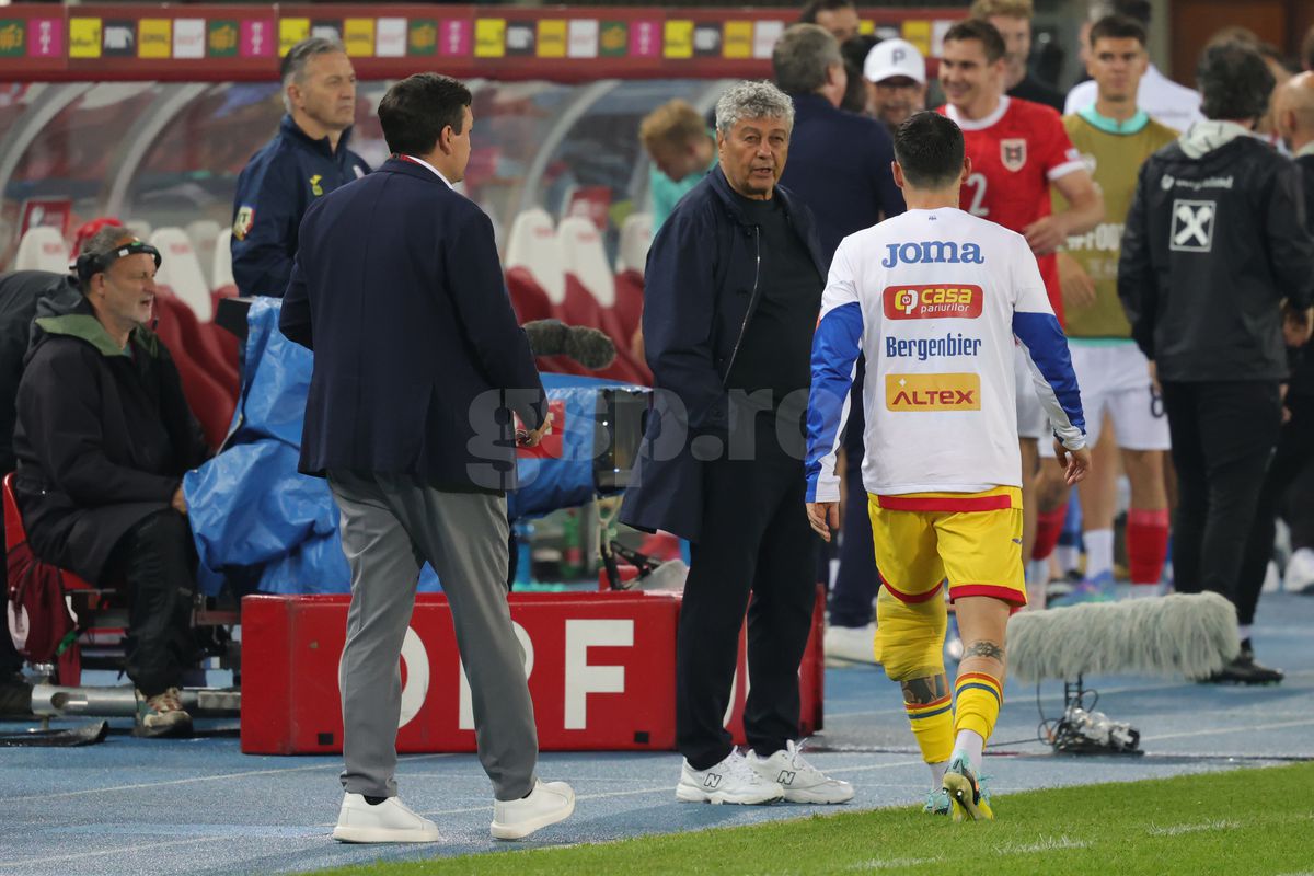 Mircea Lucescu, la meciul Austria - România 2-1
