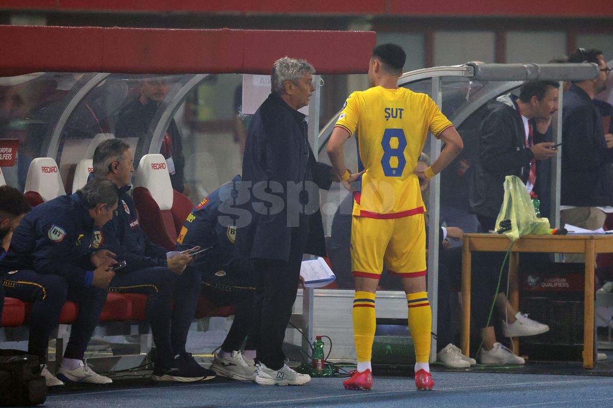 Mircea Lucescu, la meciul Austria - România 2-1