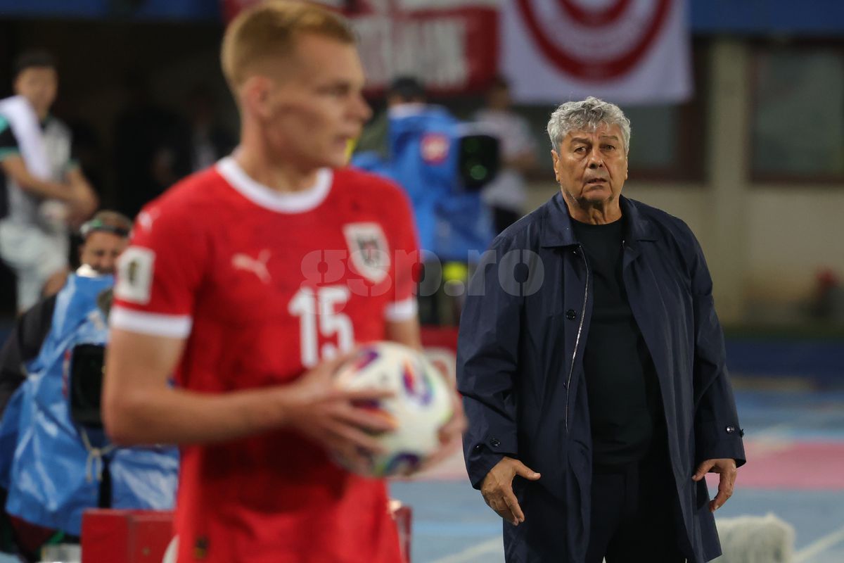 Mircea Lucescu, la meciul Austria - România 2-1