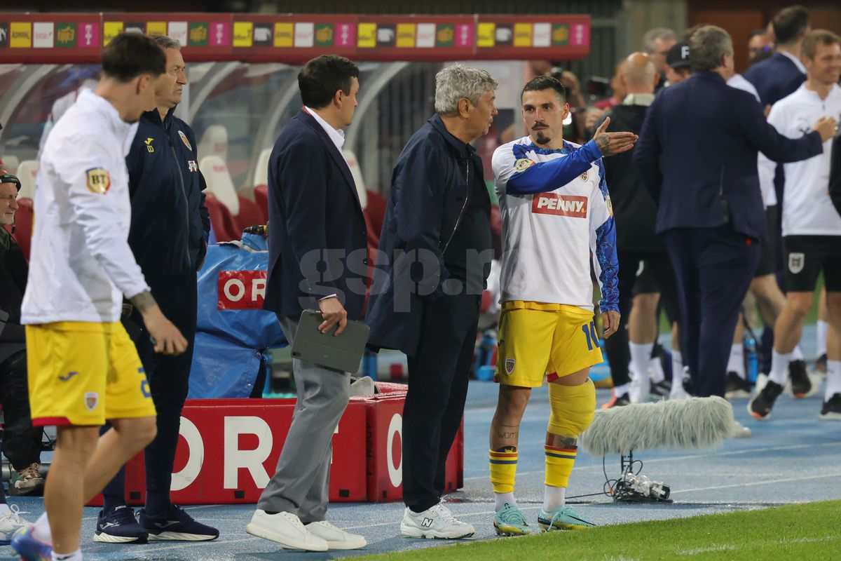 Mircea Lucescu, la meciul Austria - România 2-1