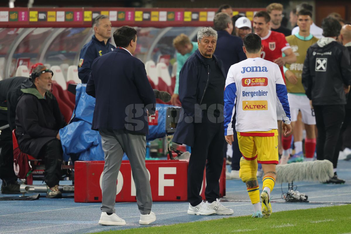 Mircea Lucescu, la meciul Austria - România 2-1