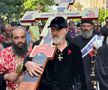 Gigi Becali a ieșit pe Calea Victoriei să „curețe” cu agheasmă după marșul LGBT: a purtat o cruce uriașă, apoi s-a oprit și a cântat