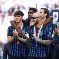 Nicolo Barella și Federico Dimarco au fost în centrul atenției la sărbătoarea titlului câștigat cu Inter în sezonul 2025-2026 / Foto: GettyImages
