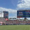 Tabela stadionului din Tampa cu numele greșite ale englezilor