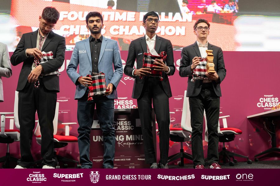 Fabiano Caruana a câștigat, pentru a doua oară,  etapa de la București a turneului mondial Grand Chess Tour