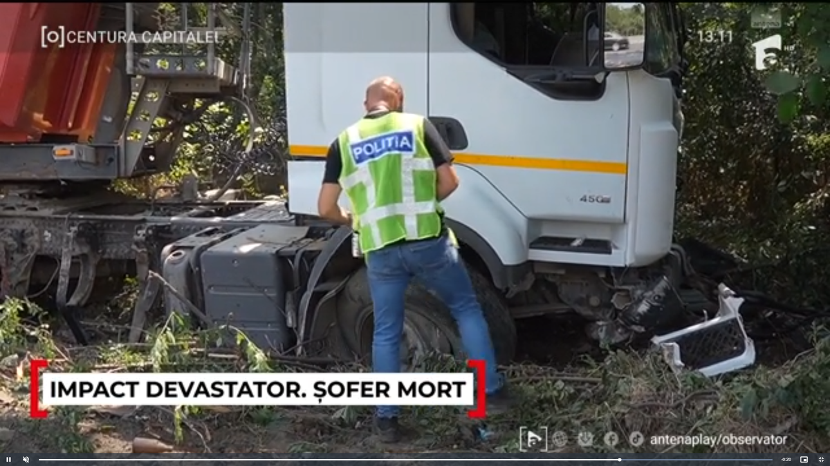 Un jucător din Liga a 5-a a murit după un accident rutier pe Centura Bucureștiului » Imagini cutremurătoare cu mașina după impactul cu un camion