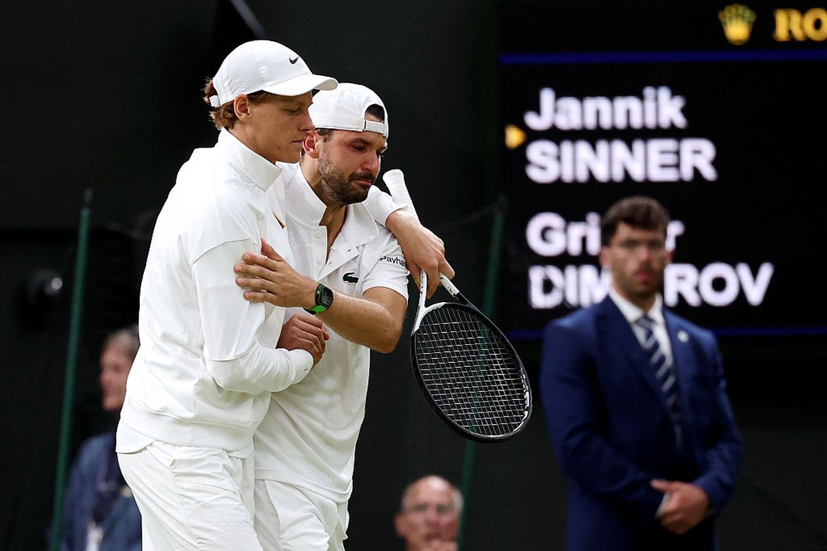 Grigor Dimitrov a abandonat meciul cu Jannik Sinner la Wimbledon