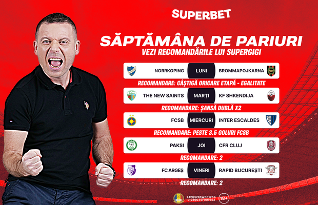 Începe săptămâna de pariuri! Răcorește-te cu recomandările din SuperSocial