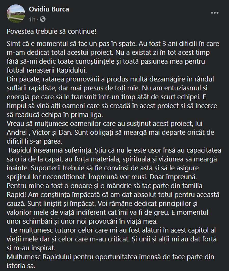 UPDATE // Schimbări majore la Rapid! Ovidiu Burcă, a treia plecare importantă, după Alexa și Pancu » Se întoarce Niculae?