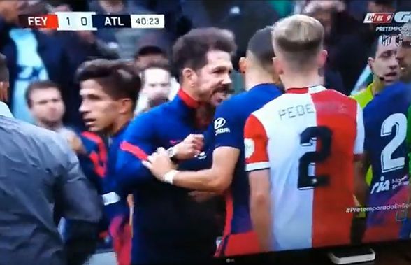 Incidente în Atletico - Feyenoord » Simeone, sprint de 50 de metri pentru a-si pune la punct jucatorul