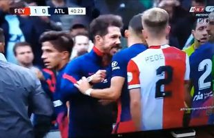 Incidente în Atletico - Feyenoord » Simeone, sprint de 50 de metri pentru a-si pune la punct jucatorul