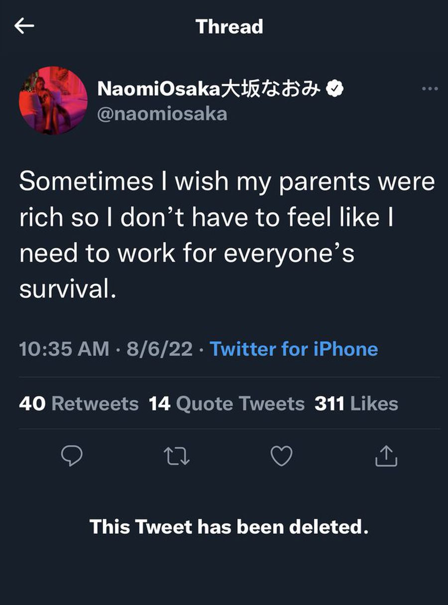Naomi Osaka, mesaj controversat adresat părinților: „Mă simt ca și cum aș fi nevoită să muncesc pentru supraviețuirea tuturor”