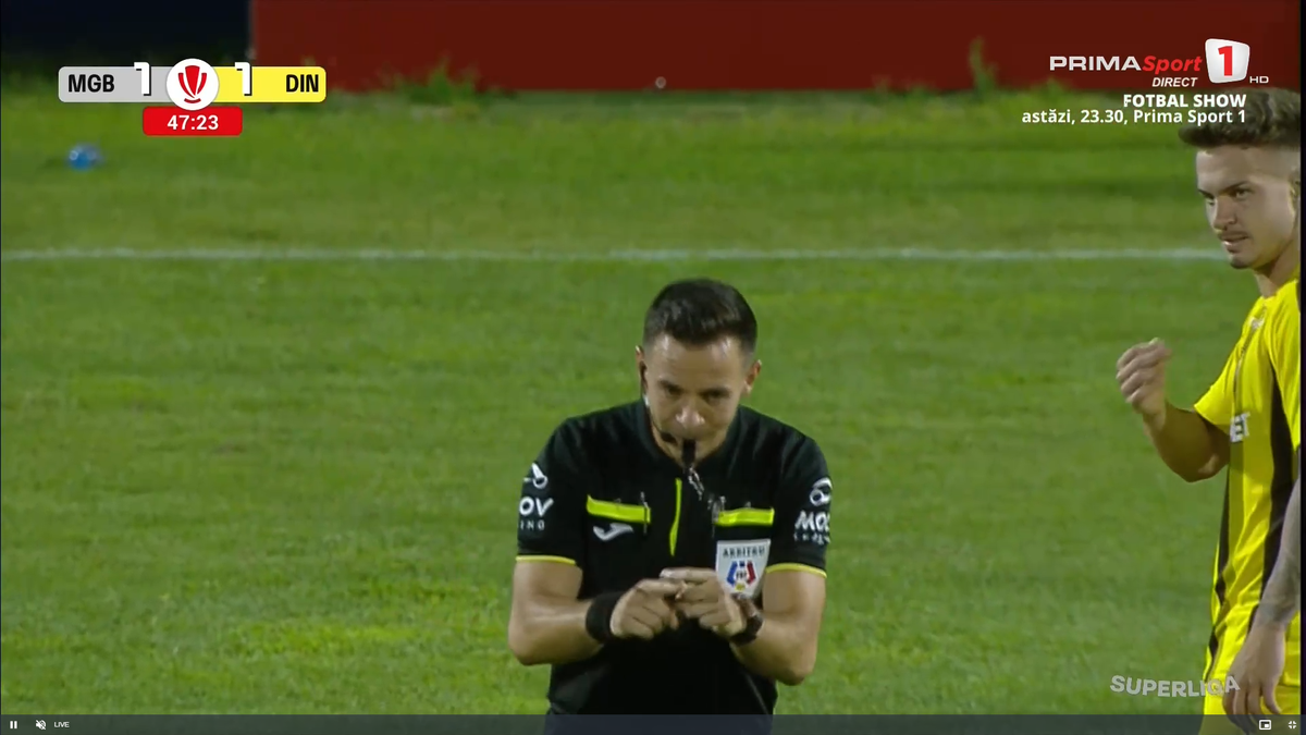 Gol anulat în Metaloglobus - Dinamo ca urmare a intervenției VAR