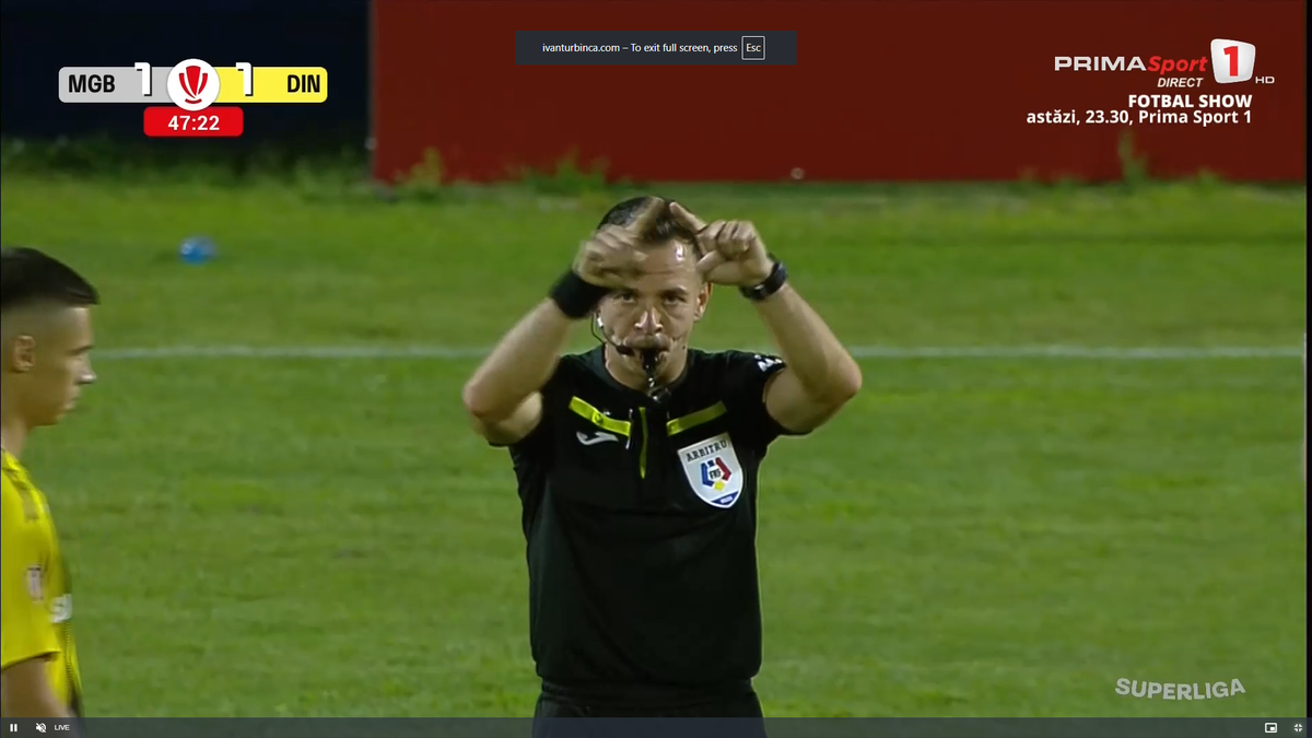 Gol anulat în Metaloglobus - Dinamo ca urmare a intervenției VAR