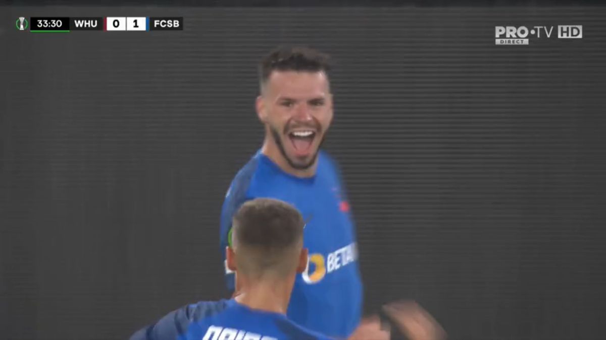 FCSB a năucit apărarea lui West Ham: iată cum a înscris Cordea și reacția electrizantă a românilor din tribune!