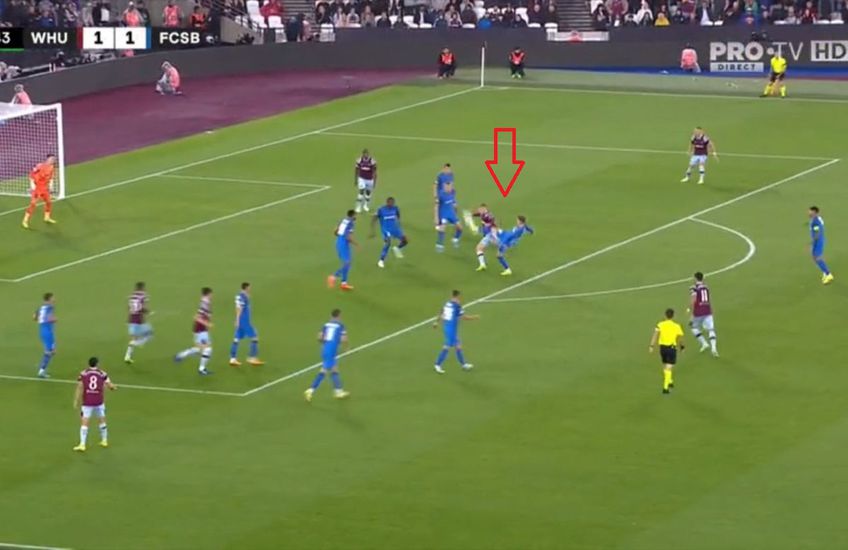 West Ham - FCSB | Tavi Popescu a greșit la golul doi marcat de englezi, care au răsturnat tabela în 5 minute.