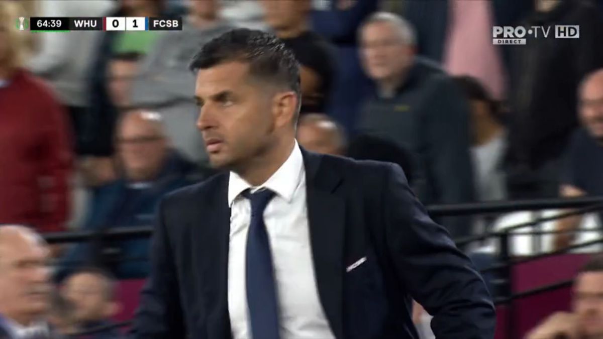 Penalty controversat dictat împotriva lui FCSB în meciul de pe London Stadium! Același arbitru o scotea pe CFR din Europa, după o fază identică