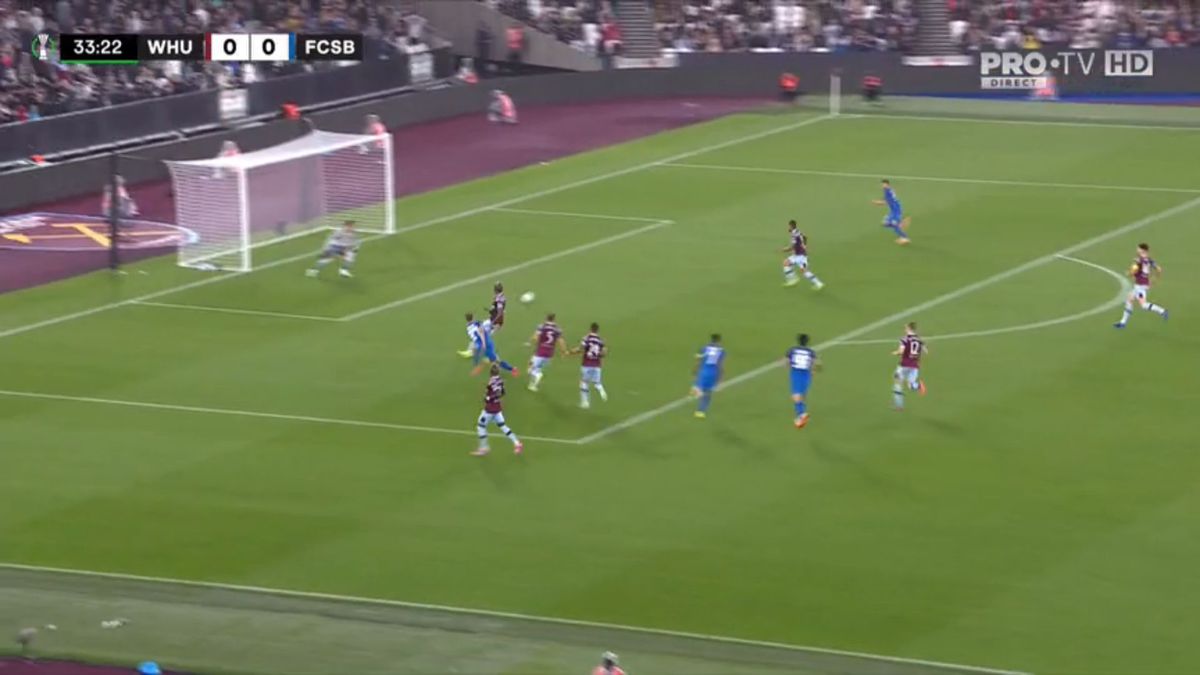 FCSB a năucit apărarea lui West Ham: iată cum a înscris Cordea și reacția electrizantă a românilor din tribune!
