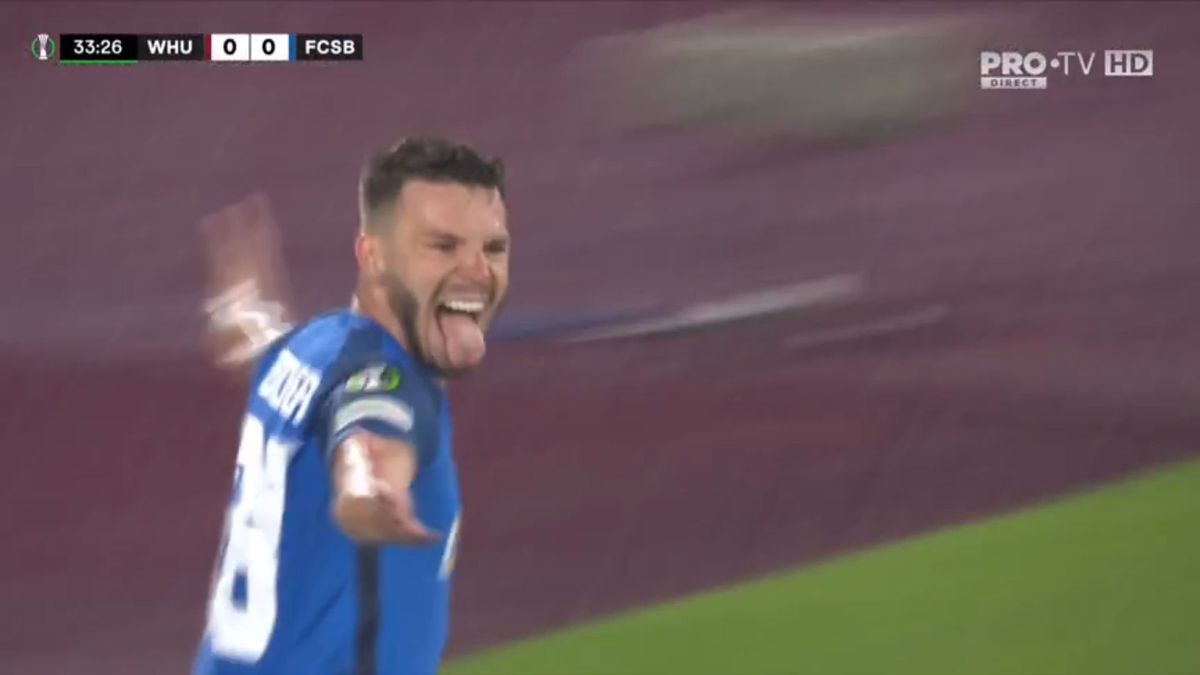 FCSB a năucit apărarea lui West Ham: iată cum a înscris Cordea și reacția electrizantă a românilor din tribune!