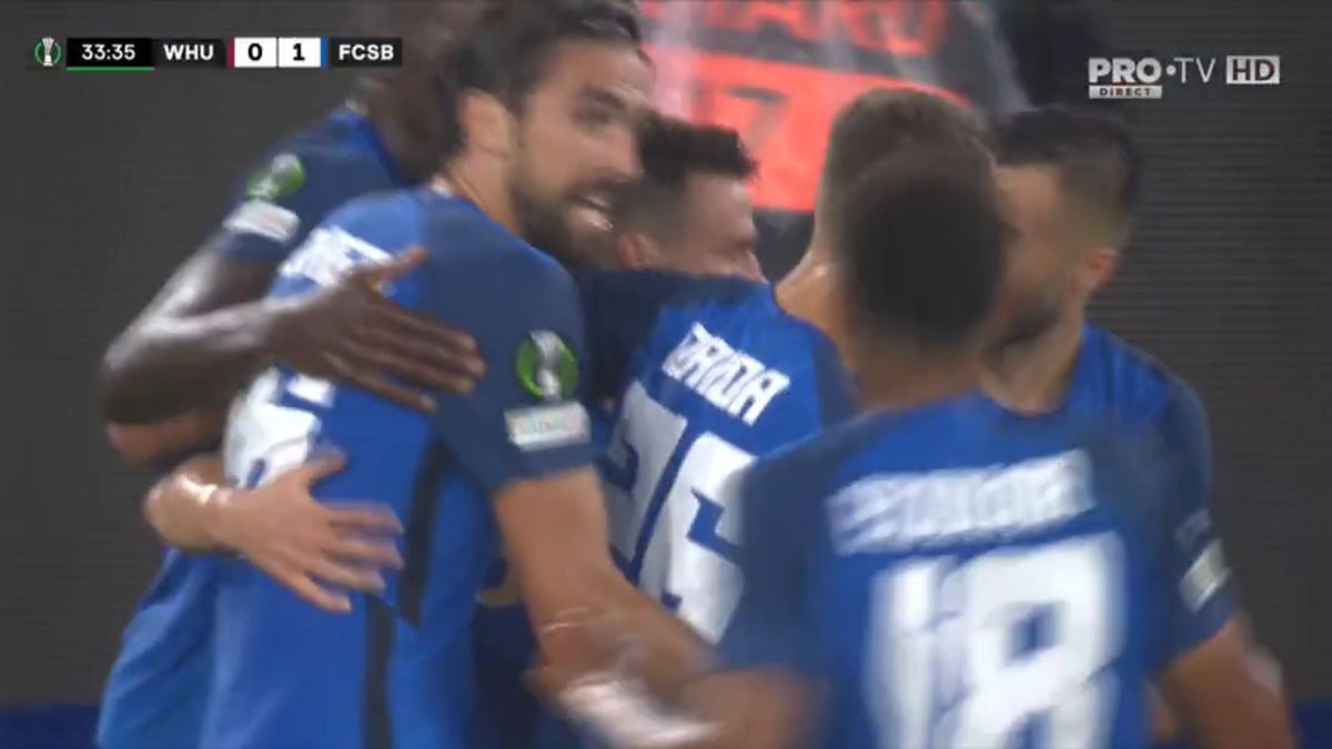 FCSB a năucit apărarea lui West Ham: iată cum a înscris Cordea și reacția electrizantă a românilor din tribune!