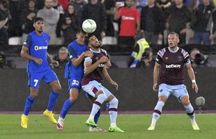 „Ciocănari” o repriză, „ciocăniți” la final! FCSB pierde pe terenul lui West Ham după 70 de minute eroice