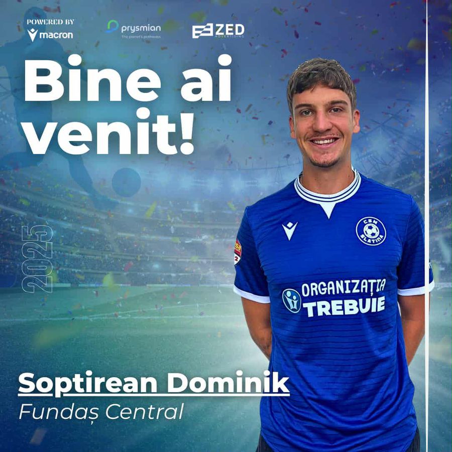 Dominik Șoptirean/ foto: CSM Slatina Echipa aflată în criză în Liga 2 a prezentat doi jucători: aduși de la Farul și CFR Cluj