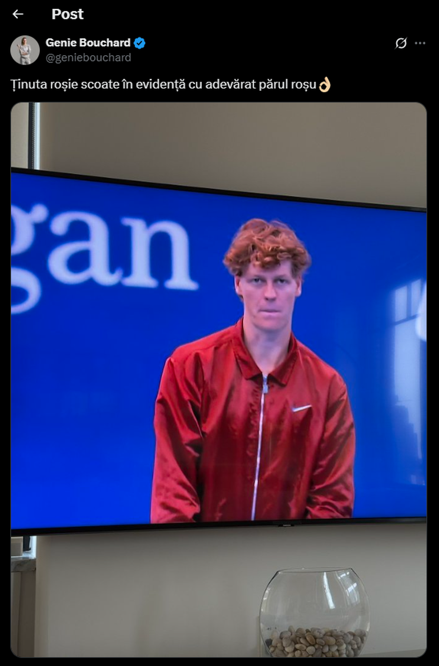 Eugenie Bouchard, on fire în timpul finalei Alcaraz - Sinner » Spam în social media: poze și o inovație cerută: „Cum de nu există asta în timpul reclamelor TV?”