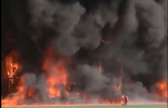 Incendiu la stadionul care găzduiește Andorra - Anglia » Momentul, surprins live de televiziunea britanică