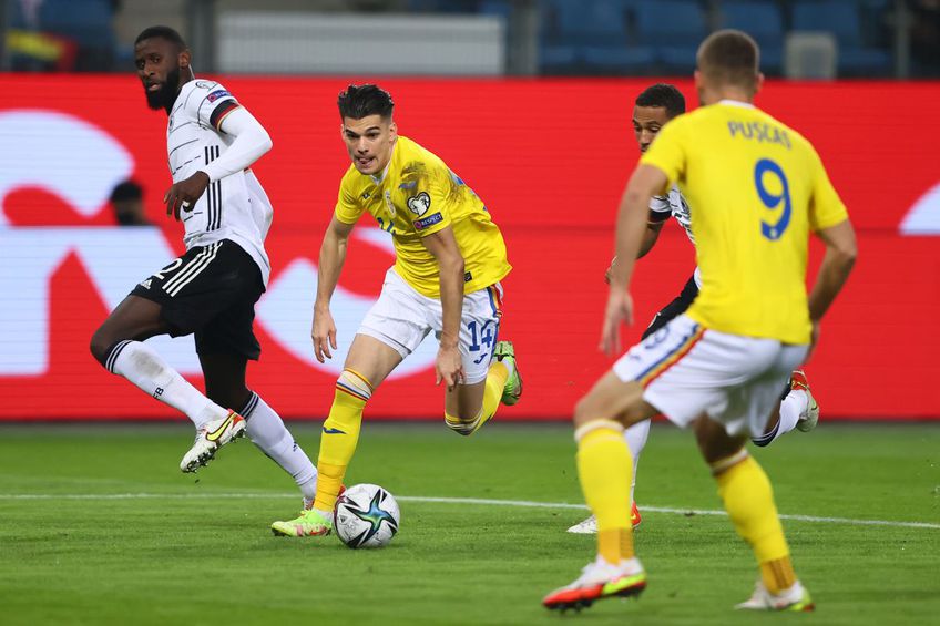 Germania - România | Ianis Hagi a deschis scorul în minutul 9 la Hamburg după o fază superbă!