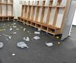 Imaginile surprinse în vestiarul folosit de Concordia Chiajna la stadionul din Târgu Jiu / Sursă foto: Pandurul