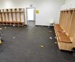 Imaginile surprinse în vestiarul folosit de Concordia Chiajna la stadionul din Târgu Jiu / Sursă foto: Pandurul
