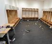 Imaginile surprinse în vestiarul folosit de Concordia Chiajna la stadionul din Târgu Jiu / Sursă foto: Pandurul