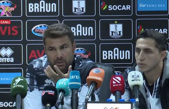 Adrian Mutu, scos din sărite în conferința din Azerbaidjan: „Dacă vrei să mă întrebi ceva, fă-o direct!”