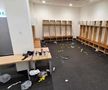 Imaginile surprinse în vestiarul folosit de Concordia Chiajna la stadionul din Târgu Jiu / Sursă foto: Pandurul