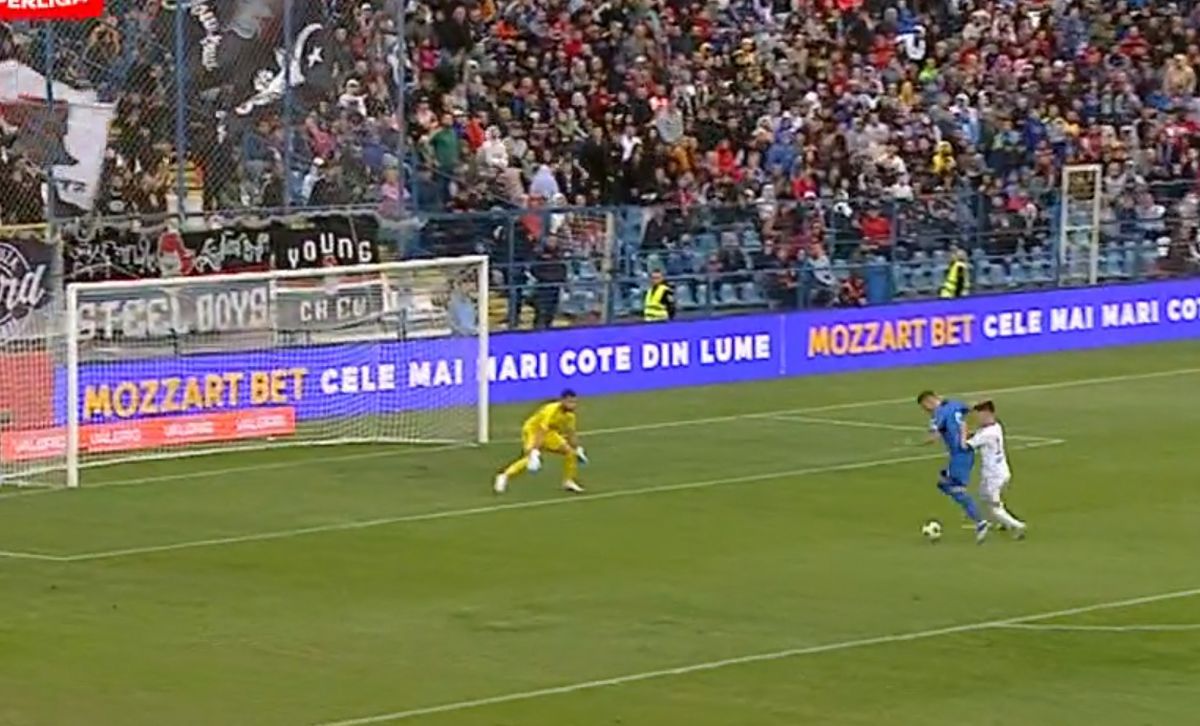Farul a cerut penalty în deplasarea cu Oțelul / FOTO: Capturi TV @Orange Sport 1