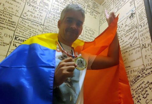 Bogdan Zurbagiu după traversarea Canalului Mânecii / Foto: Arhivă personală