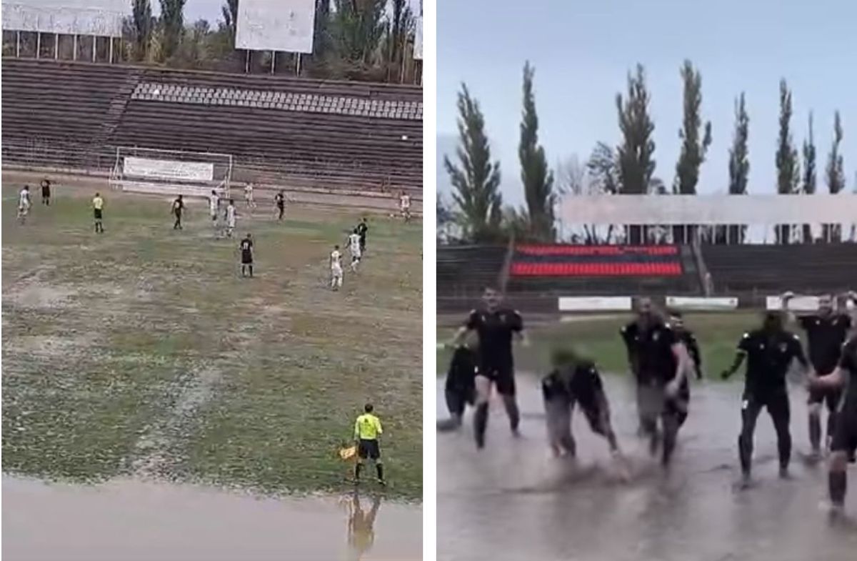 Stadion din Brăila, inundat la meciul cu Râmnicu Sărat