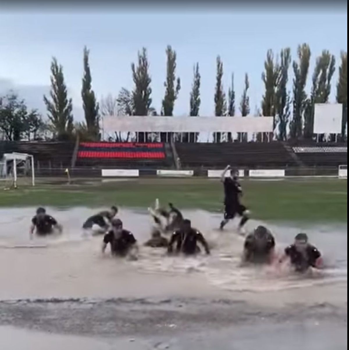 Stadion din Brăila, inundat la meciul cu Râmnicu Sărat