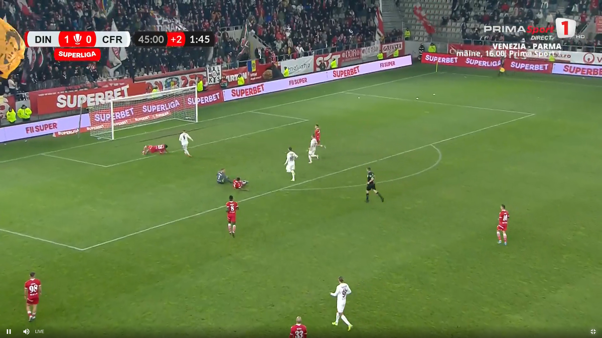 Gafa lui Golubovic în Dinamo - CFR Cluj