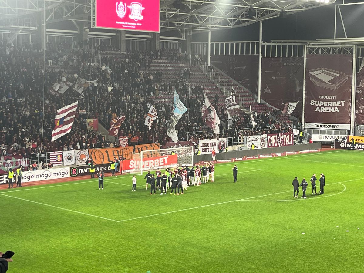 „Cine e pe primul loc? Rapid e!” » Scandarea favorită a fanilor giuleșteni, după victoria cu FC Argeș: ce adversar au aclamat