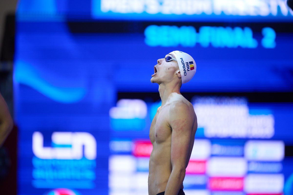 David Popovici dezvăluie ce l-a impresionat în semifinala de la 200 m liber: „E frumos să înoți acasă”