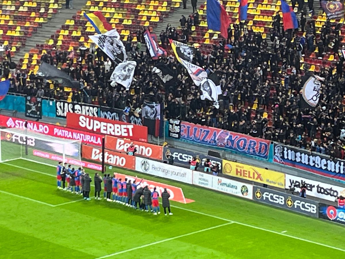 Nu s-a văzut la TV: ce au scandat jucătorii de la FCSB la centrul terenului, imediat după ce au devenit lideri în Superliga