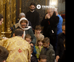 Gigi Becali la Sfânta Liturghie. FOTO: Captură Trinitas TV