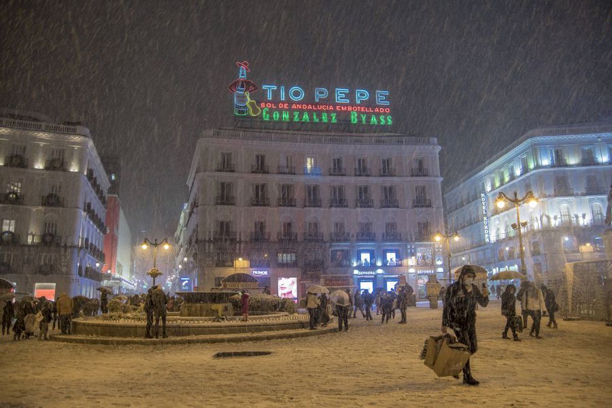 Ninsorile din Madrid - imagini spectaculoase