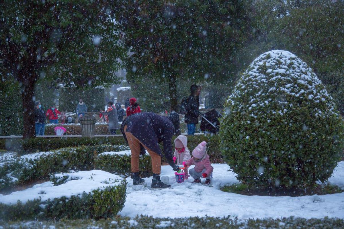 Ninsorile din Madrid - imagini spectaculoase